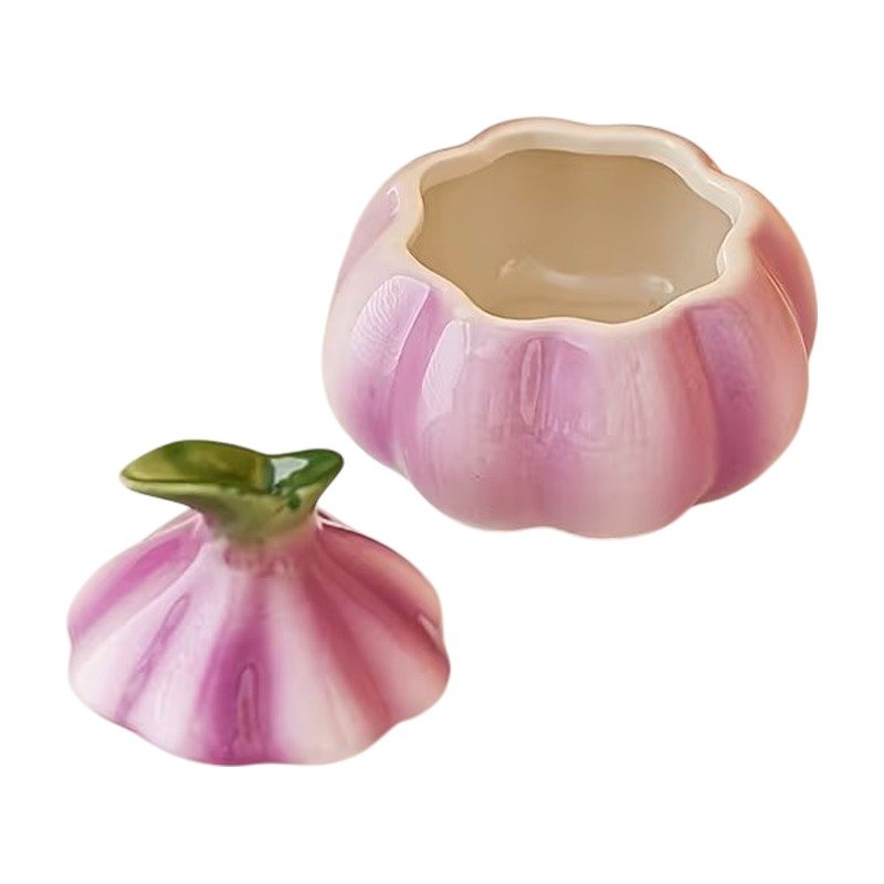 Garlic Shaped Ceramic Jar with Lid for Storage Garlic Shaped Ceramic Jar with Lid for Storage