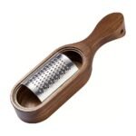 Manual Grater with Collection Tray and Wooden Handle