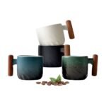 Espresso Cups in Ceramic with Wooden Handle – 2 Pcs.