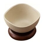 Serving Set with Ceramic Bowls and Wooden Tray – 1-4 Bowls