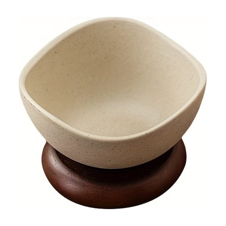 Serving Set with Ceramic Bowls and Wooden Tray – 1-4 Bowls