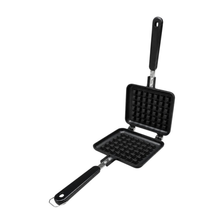 Manual Waffle Iron for Gas Stove with Square Baking Form