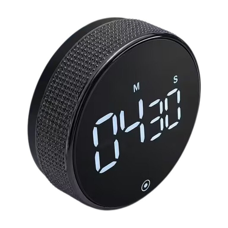Magnetic Digital Kitchen Timer with LED Display and Rotary Knob