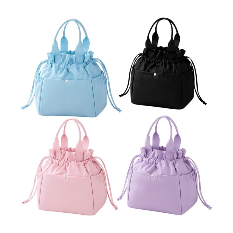 Insulated Lunch Bag with Drawstring Closure and Handle