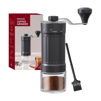 Manual Coffee Grinder with Ceramic Mill, 40 Settings and Brush