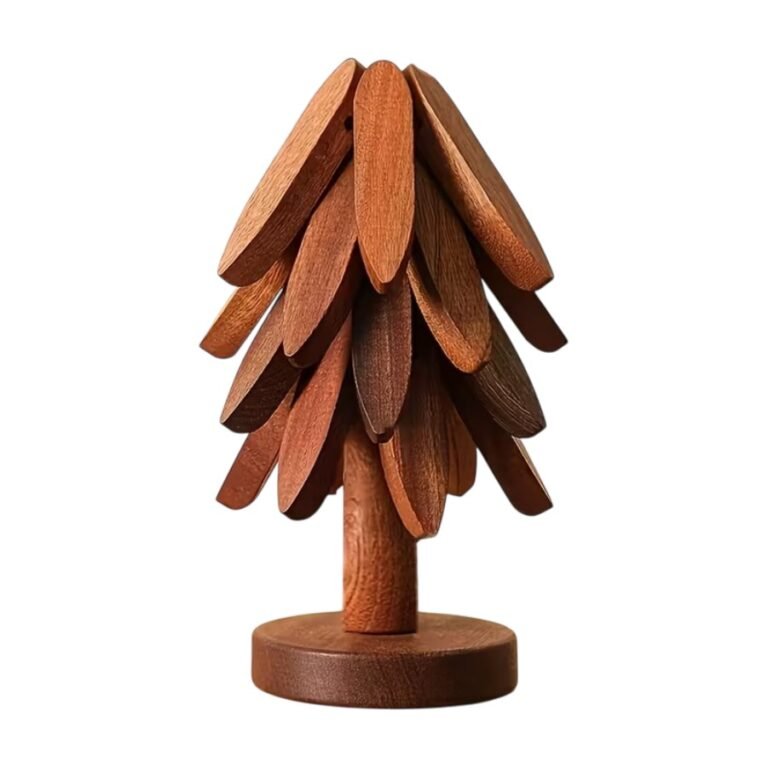 Bamboo Tree-Shaped Trivet with Holder