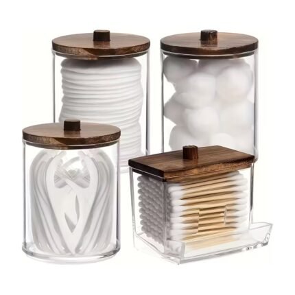 Storage Containers with Bamboo Lids – 4 Pcs.
