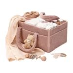 Nappy Storage with Compartments and Handles for Changing Table