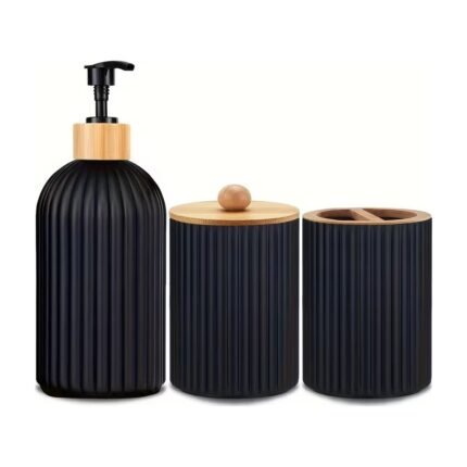 Bathroom Set with Soap Dispenser and Holder – 3 Pieces