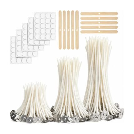 Candle Wick Set with 310 Pieces – Wicks, Holders and Stickers