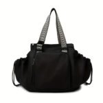 Large 2-in-1 Bag and Backpack with 15 Pockets and Drawstring Sides – Black