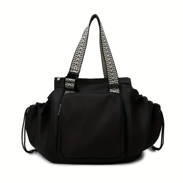 Large 2-in-1 Bag and Backpack with 15 Pockets and Drawstring Sides – Black