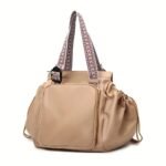 Large 2-in-1 Bag and Backpack with 15 Pockets and Drawstring Sides – Khaki