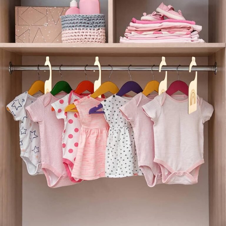 Wooden Clothing Size Dividers in use