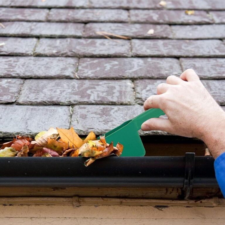 Gutter Scraper in use