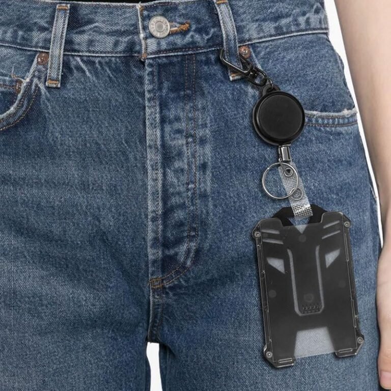 Retractable Card Holder in use
