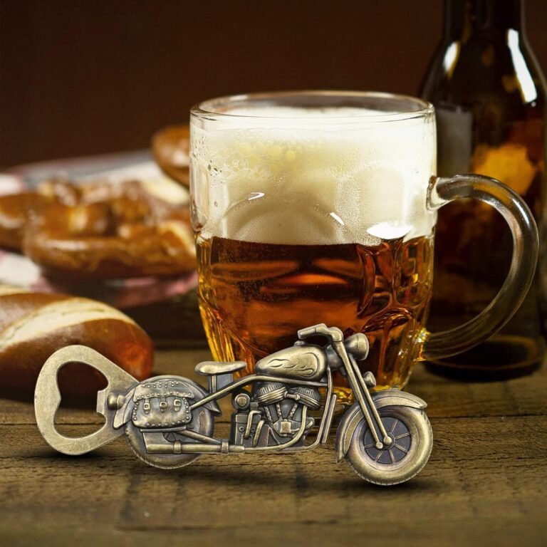 Vintage Motorcycle Bottle Opener in use