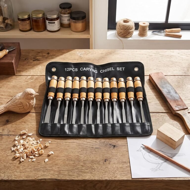 Wood Carving Set in use