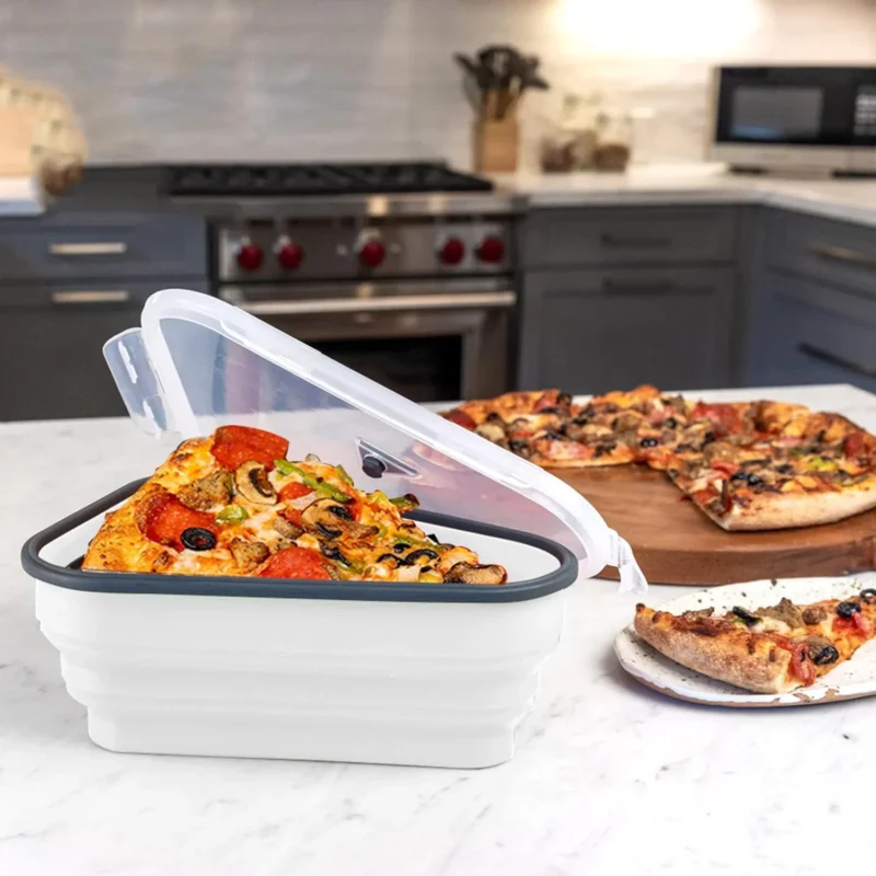Space-Saving Pizza Storage Container in use at home