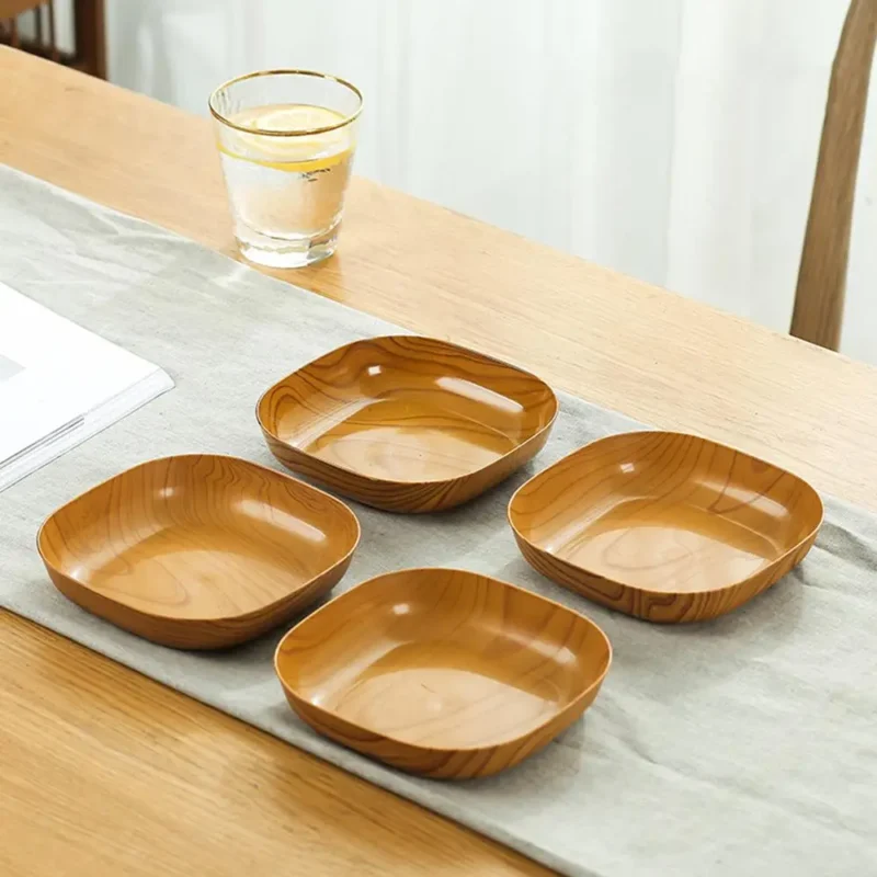 Serving Platter in Wood Look in use at home