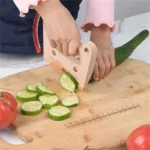Wooden Dough Scraper in use at home