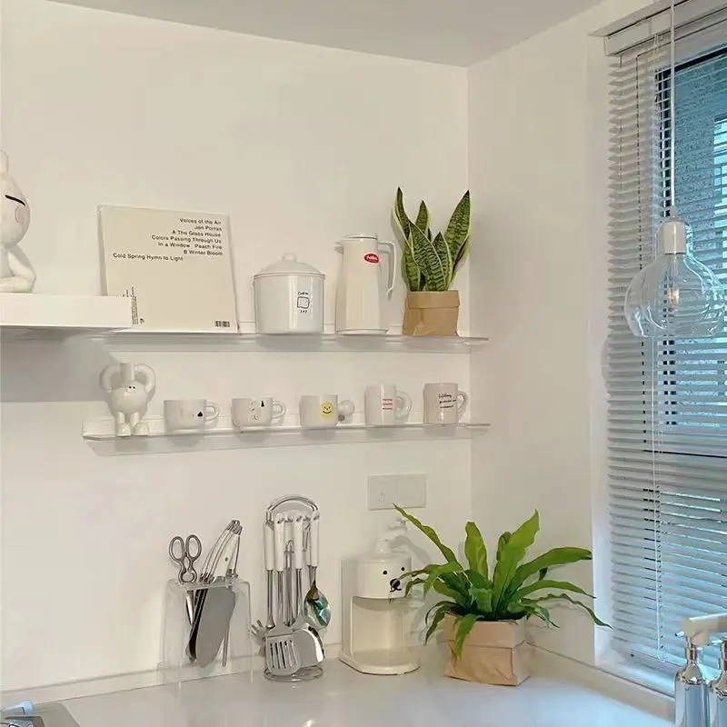 Transparent Acrylic Floating Shelves in use at home