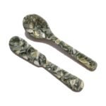 Acrylic spoon and spreader – Green Marble
