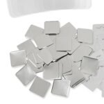 100 sets of square 50 × 50 mm badge parts