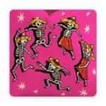 Boho Folk-Art Cushion Covers – 6 Colourful Designs – Dancing skeletons