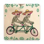 Boho Folk-Art Cushion Covers – 6 Colourful Designs – Skeletons on tandem