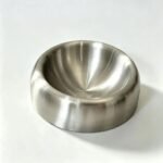 Brushed steel cat food bowl