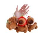 Capybara plush keyring with turtle, strawberry and chicken costumes