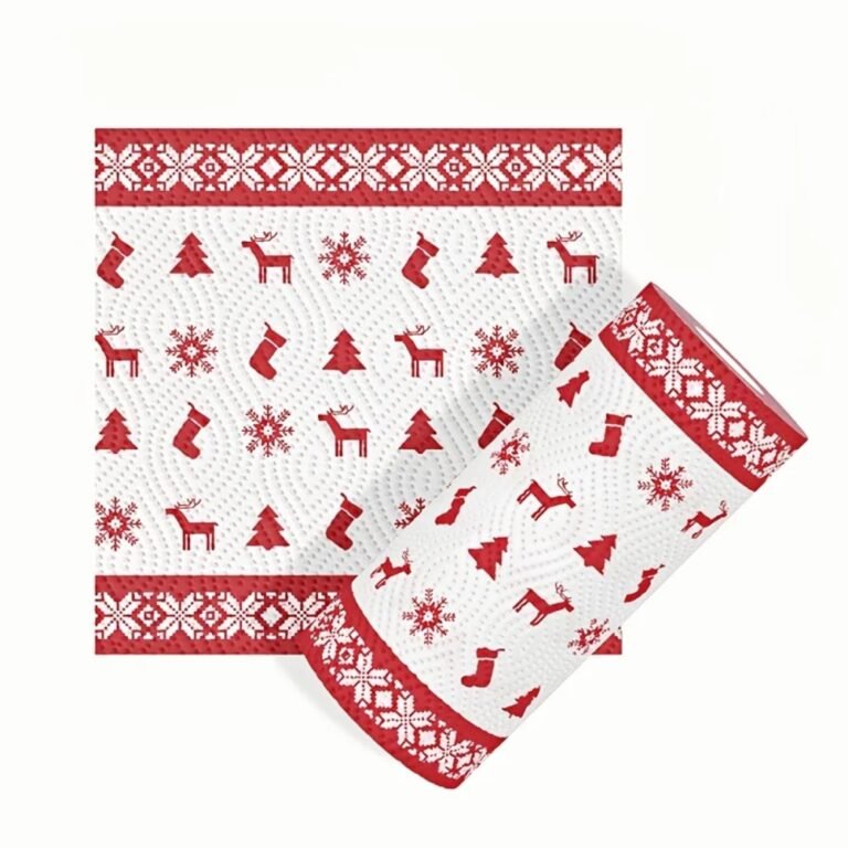 Christmas kitchen roll – red nordic pattern