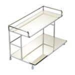 2-tier metal countertop organiser – Milky White