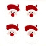 4 crochet Santa coasters