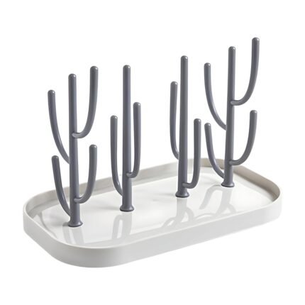Bottle Drying Rack with Upright Branches and Tray for Organised and Hygienic Drying of Bottles