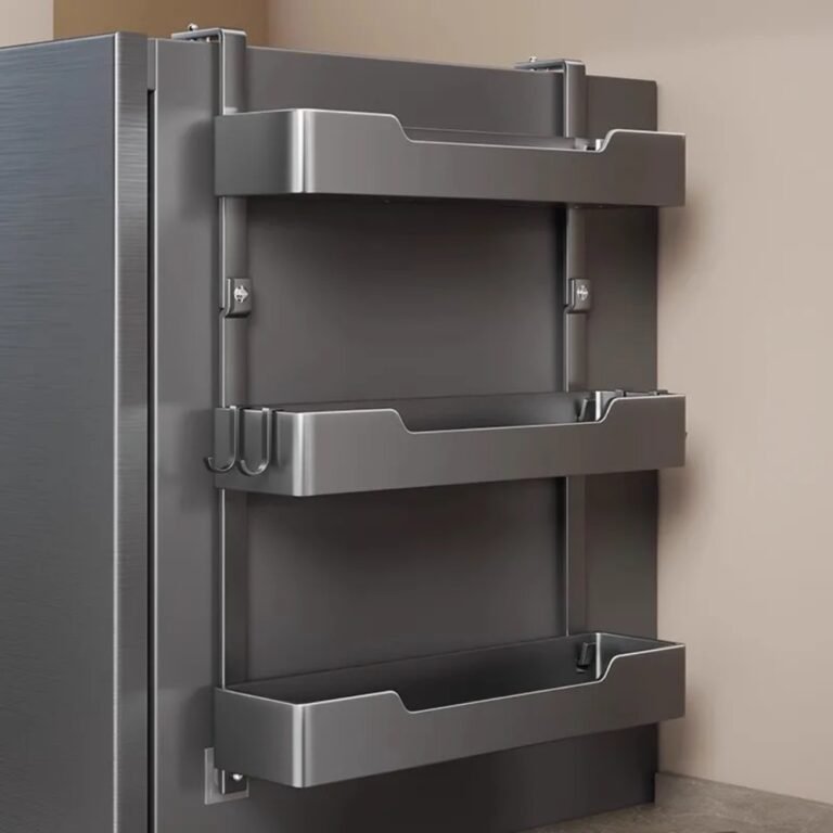 Fridge side rack fitted to fridge
