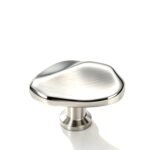 Organic Metal Furniture Knob – French Style, 7 Variants – Brushed silver – 39 mm