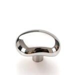 Organic Metal Furniture Knob – French Style, 7 Variants – Polished silver – 35 mm