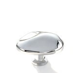 Organic Metal Furniture Knob – French Style, 7 Variants – Polished silver – 39 mm