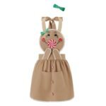 Women’s gingerbread Christmas costume – apron dress with headband