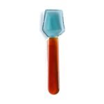 Glass dessert spoon – Teal/Amber