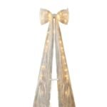 Large white Christmas tree bow with lights, 50 × 200 cm