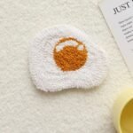 Punch Needle Coaster Kit with Fun Food Designs – Fried egg