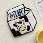 Punch Needle Coaster Kit with Fun Food Designs – Milk carton