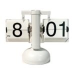 Retro flip desk clock – White