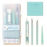Scrapbooking Craft Knife Set with Cutting Mat and Case
