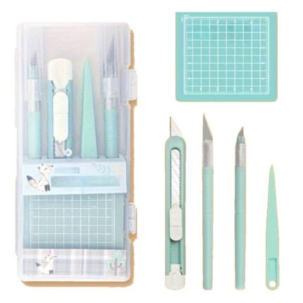 Scrapbooking Craft Knife Set with Cutting Mat and Case