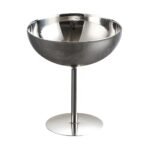 Stainless Steel Dessert Cup – Retro Footed Ice Cream Bowl – Stemmed goblet