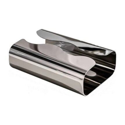 Stainless Steel Tissue Holder with Wave Design – Mirror Polished